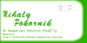 mihaly pokornik business card